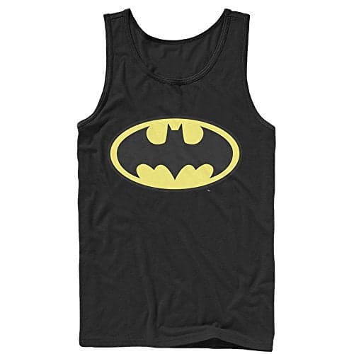 DC Comics Men's Batman Basic Logo Tank T-Shirt, Black, XX-Large