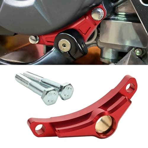 Canitu Red Shift Shaft Brace,Anodize CNC Billet Aluminum Shifter Support Holder Sprocket Cover Carrier with 2 Bolts Support Bracket for Honda CRF110 2013-2024