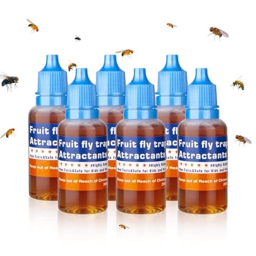 Pestvanish Fruit Fly Trap Refill Liquid, Effective Gnat Killer&Fruit Fly Catcher Bait Refill, Long-Lasting Fruit Scented Ants Attractant for Kitchen Bathroom Living Room Use, Safe Near Food (6 Pack)