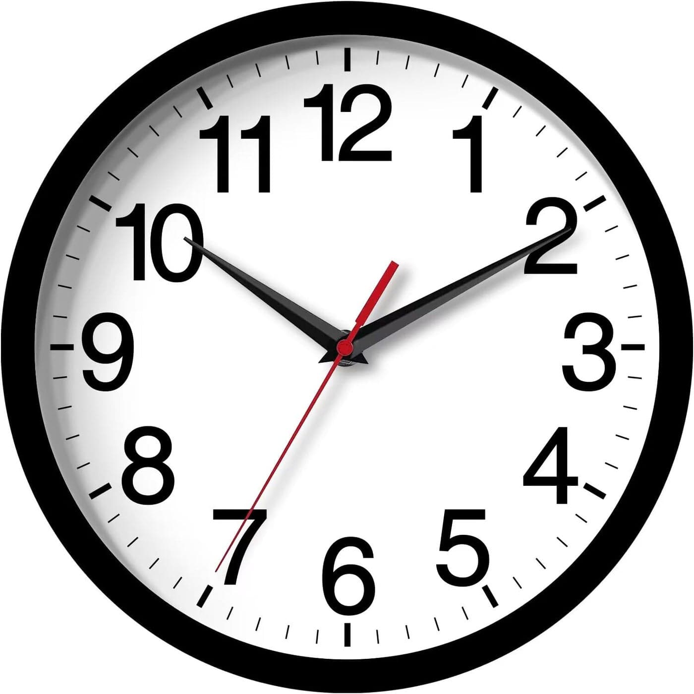 Rohioue 14 Inch Wall Clock Modern Battery Operated Silent Non Ticking Large Analog Clock for Living Room Office Home Bedroom Kitchen BathroomBlack