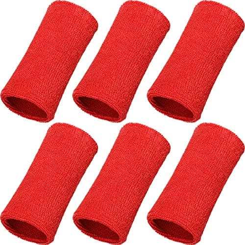 WILLBOND 6 Inch Wristbands Paris Sports Competitions Supplies Sport Long Wrist Bands Sweatband Elastic Athletic for Gym Tennis Outdoor Activity(Dark Red)