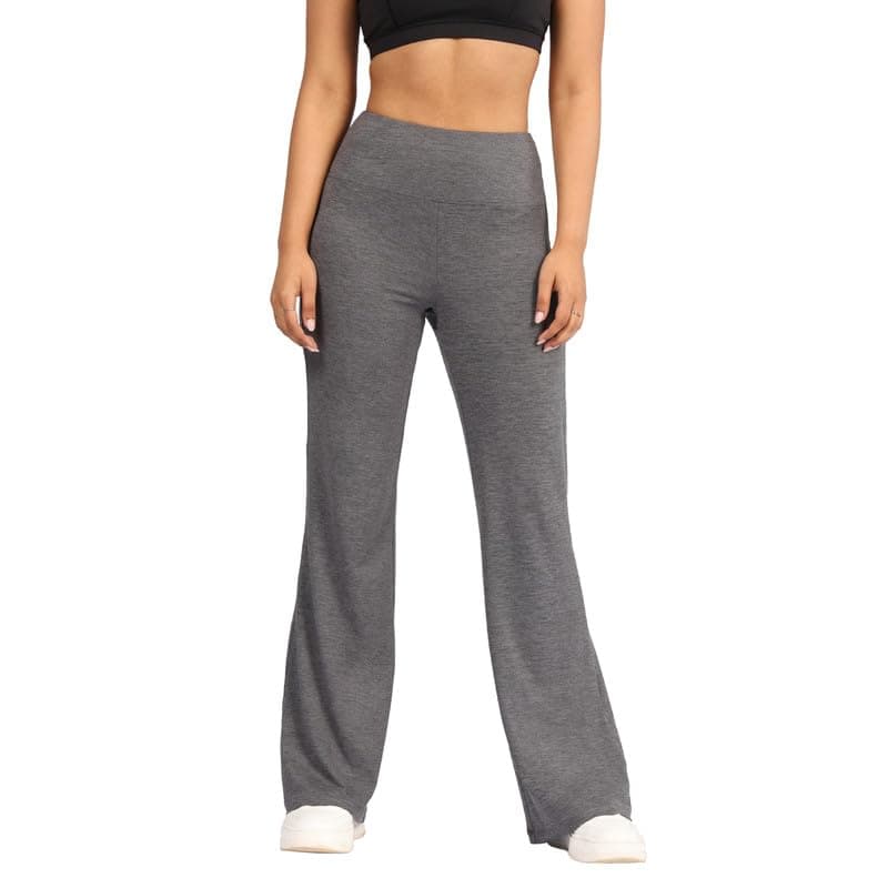 BlissClub AirMelt Flare Pants - Lite | Flared Silhouette | Back Pocket| Weightless Fabric | High Rise Waistband, Regular (for Women Upto 5'4)