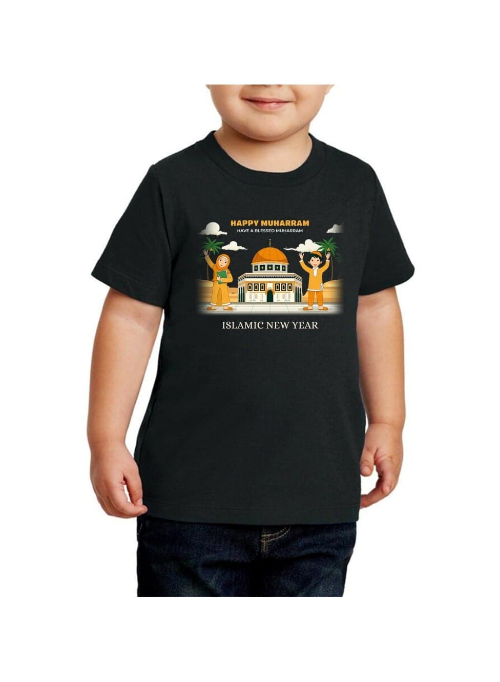 Islamic New Year Boys' T-Shirt–Short Sleeve Round Neck Cotton-Lightweight,Soft&Durable Fabric|CasualWear|Suitable For Daily Wear&Events