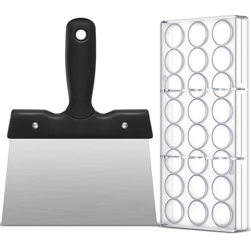 Baderke Polycarbonate Chocolate Molds with Chocolate Scraper Mould Bullet Clear Hard Plastic for Smoothing Cheese Cream Cake Scraper(Bullet)