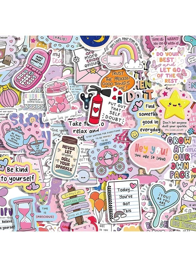 50 Pcs Holographic Positive Affirmation Stickers for Adult Women Teens, Waterproof Vinyl Motivational Inspirational Quote Stickers for Water Bottle Journal Vision Board Computer Laptop Phone