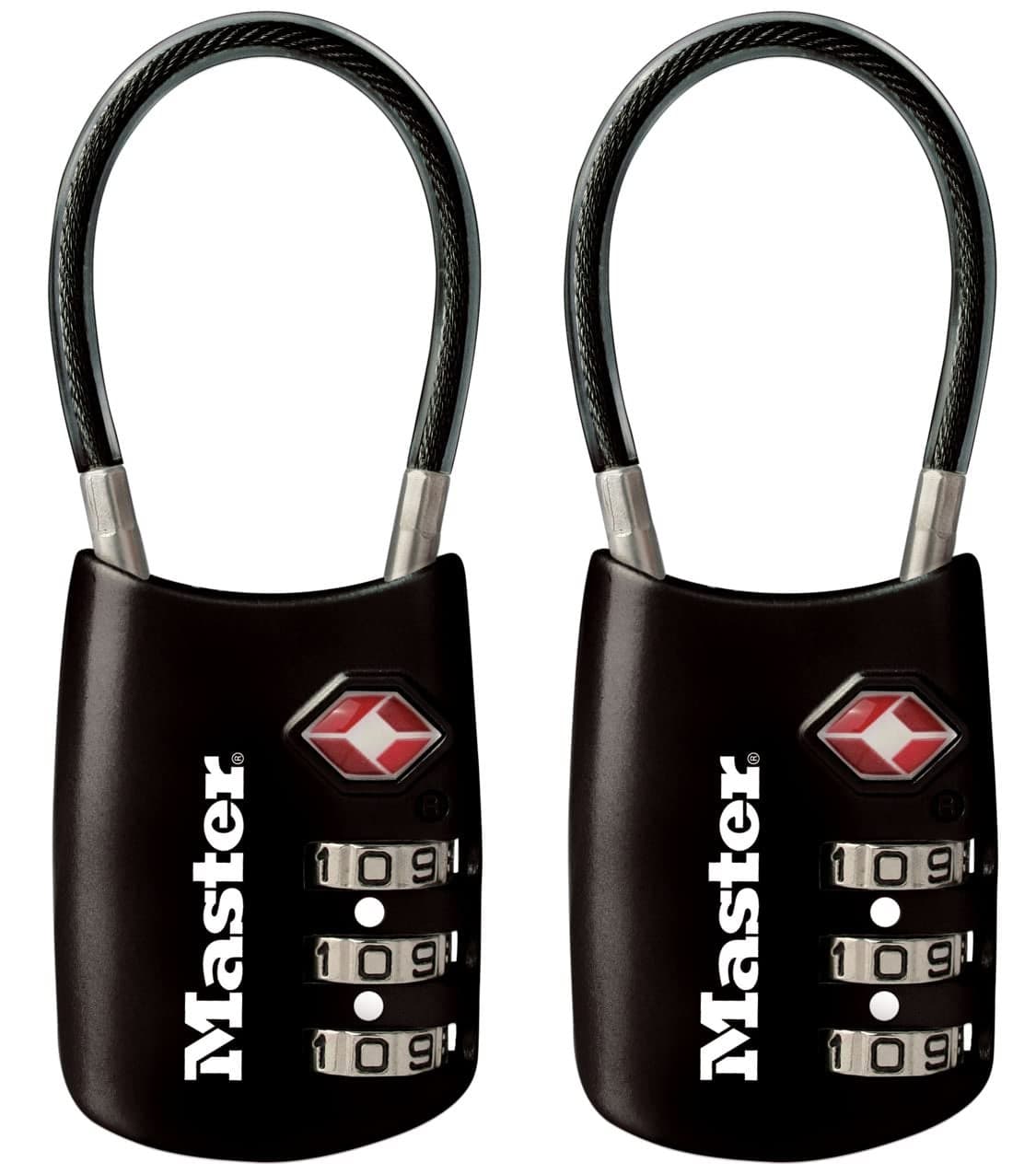 Master Lock Padlock Set Your Own Combination TSA Locks for Luggage Travel Zipper Lock with Cable Shackle is 1316 in Wide Colors May Vary 4688T 2 Count Pack of 1