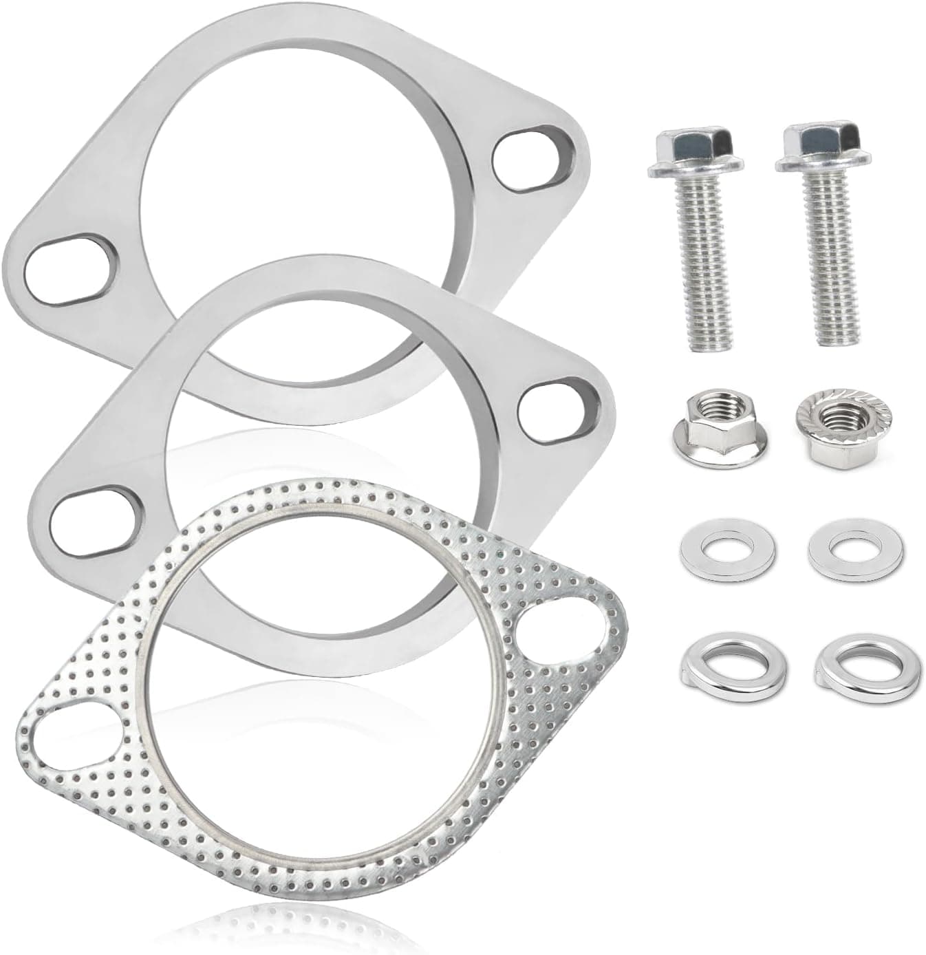 Aokdom 2-Bolt 3 Inch Exhaust Flange Repair Kit with Gasket and Bolts