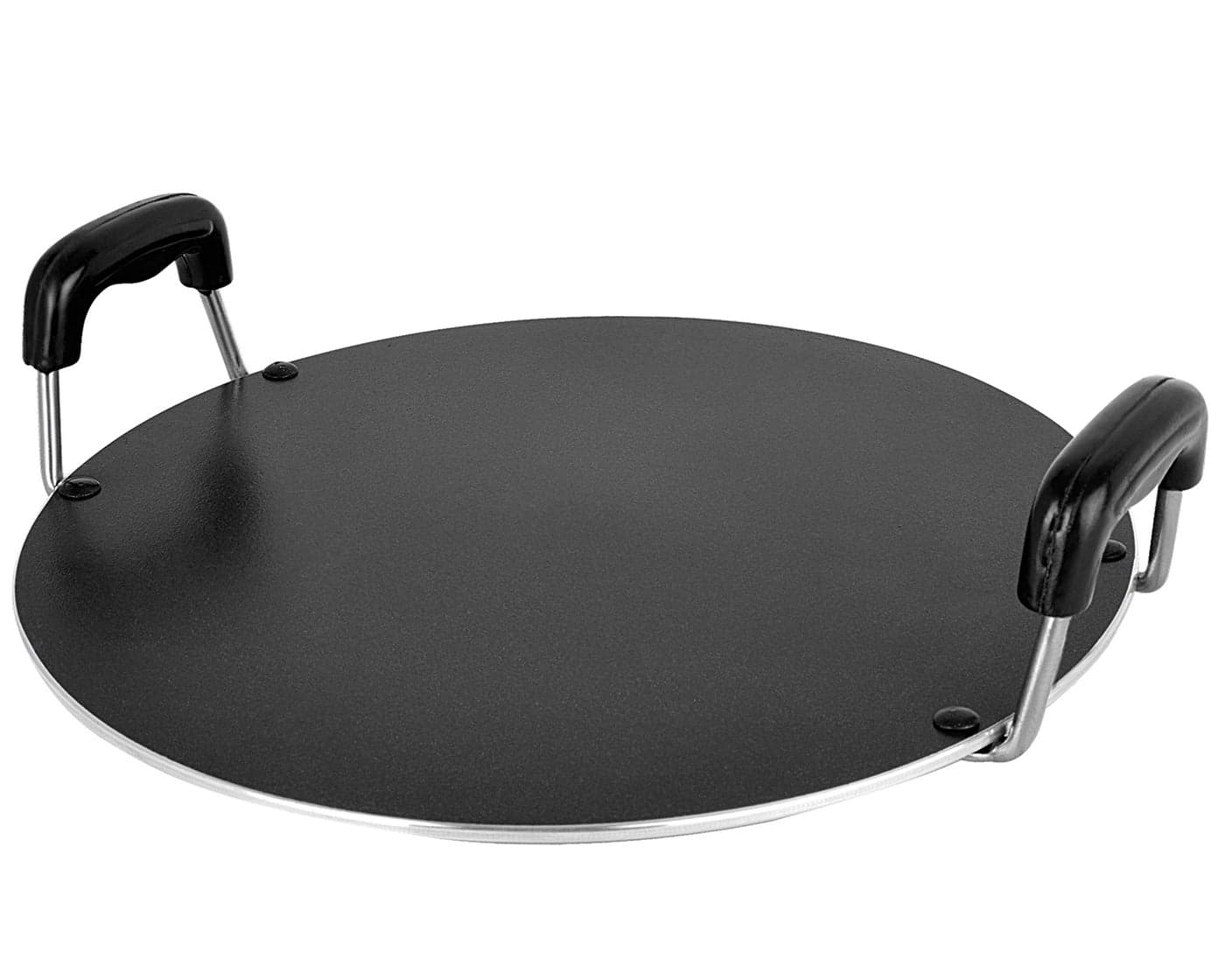 Nirlon Aluminium Gas Compatible Non Stick Dosa Roti Chapati Pathiri Round Tawa 28.5cm, Red(26_mm_Classic_RT)