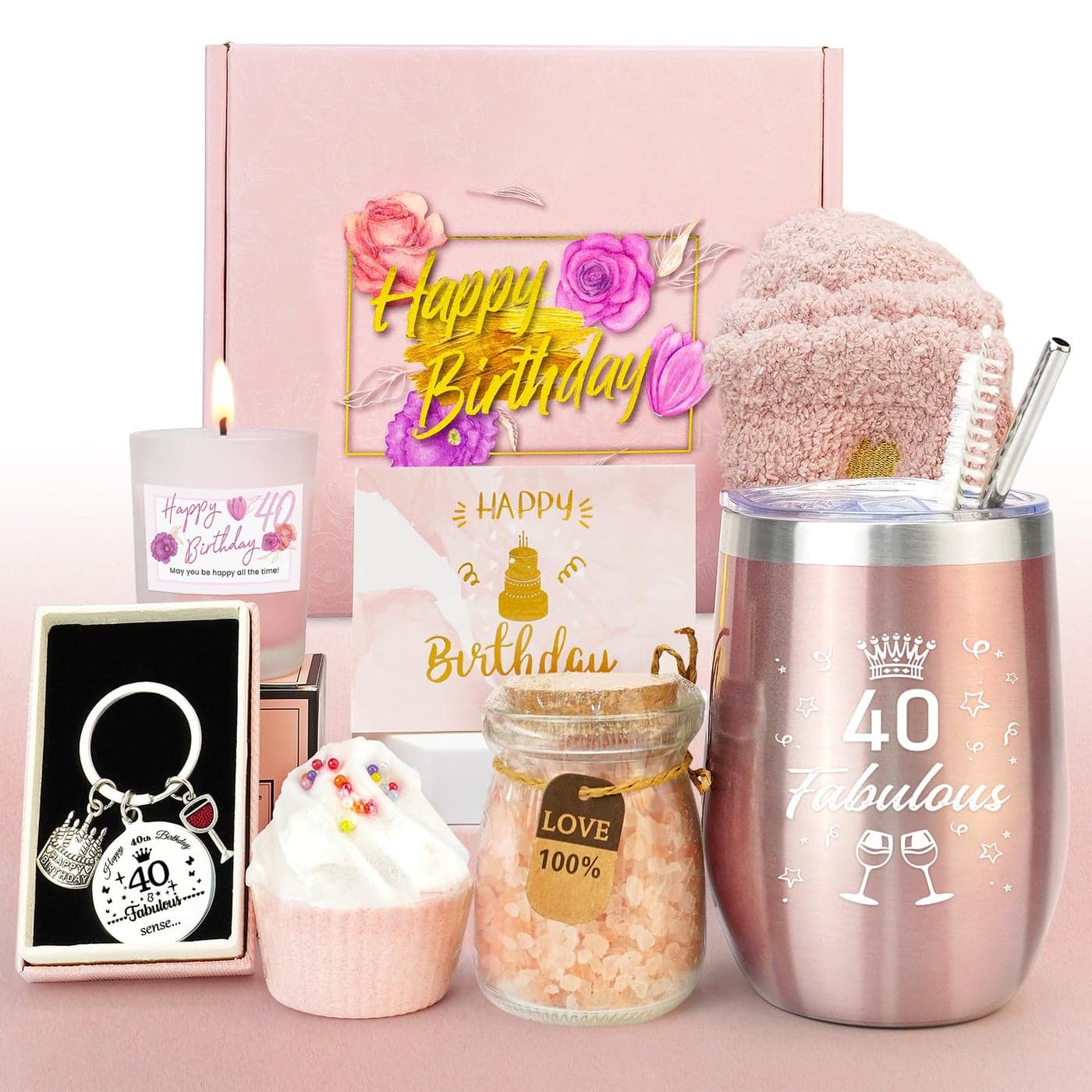 Epessa 40th Birthday Gifts for Women Presents for Her Friend Gifts for Women Turning 40 Personalised Birthday Hampers for Best Friend Mum Sister Wife Auntie