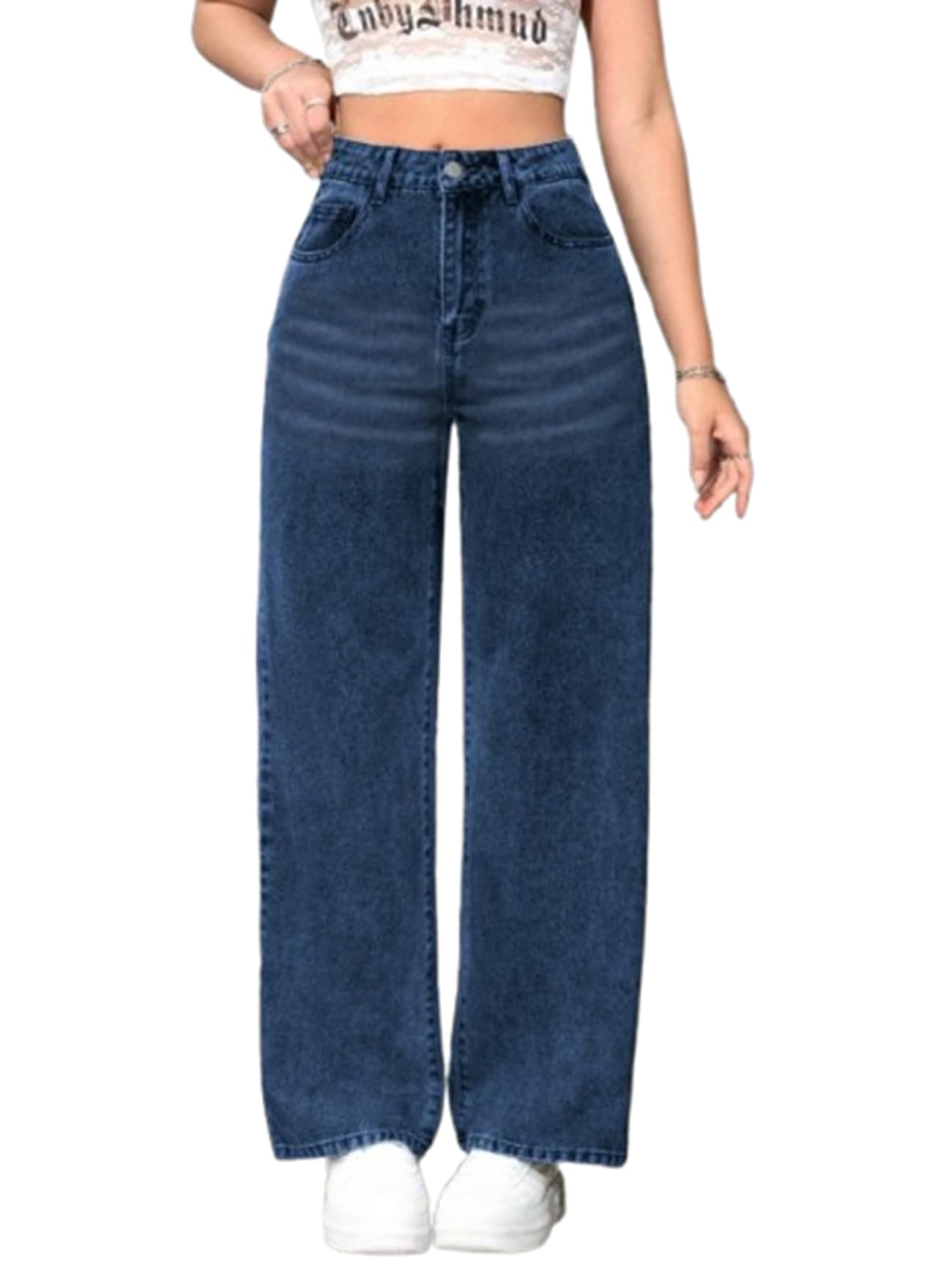 Ben Martin Baggy Jeans for Women || Women,s Loose Jean Pants || Oversized Jean's for Women's || Wide Leg Jean,s for Woman || Casual Jins for Woman's || Loose Jin Pant for Woman,s Dark Blue 05-34