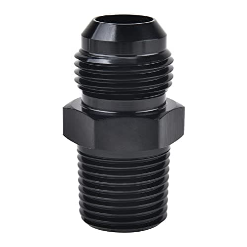 EVIL ENERGY 8AN Male Flare to 38 NPT Pipe Fitting Adapter Aluminum Straight Black