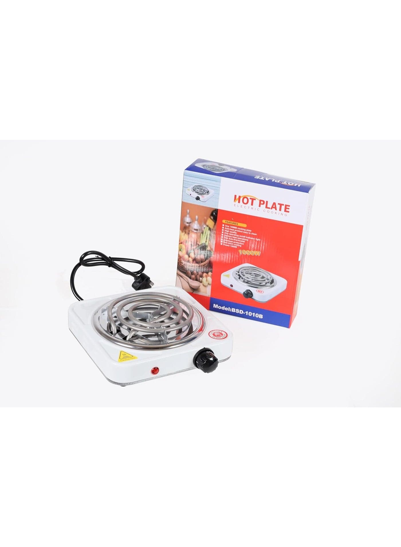 Compact Electric Hot Plate Single Coil Burner 1000W Desktop Stove with Safety Indicator Light for Dormitory, Hostel, Office Pantry and Backup Cooking Solution