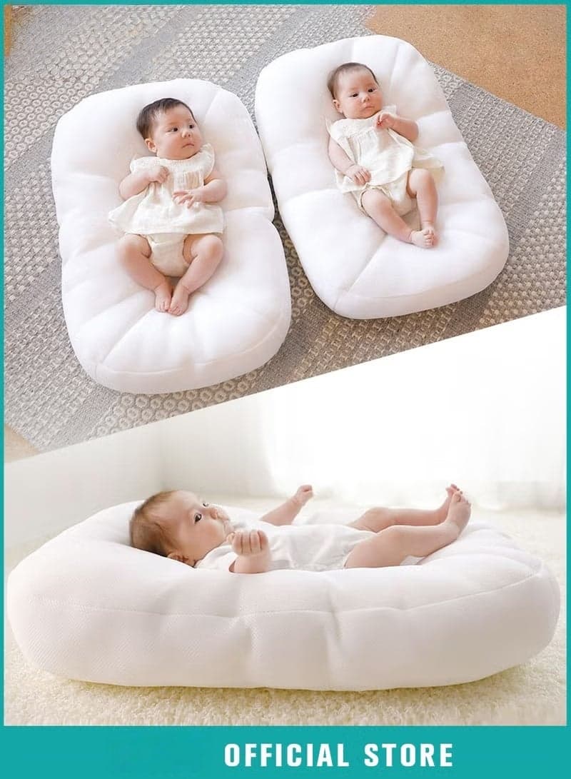 Baby Nest Bed, Newborn Nursery Pillow, Infant Breastfeeding Pillows, Toddler Bedding for Sleeping, Anti vomit Milk Headrest15 Degree Incline, for Better Night's Sleep