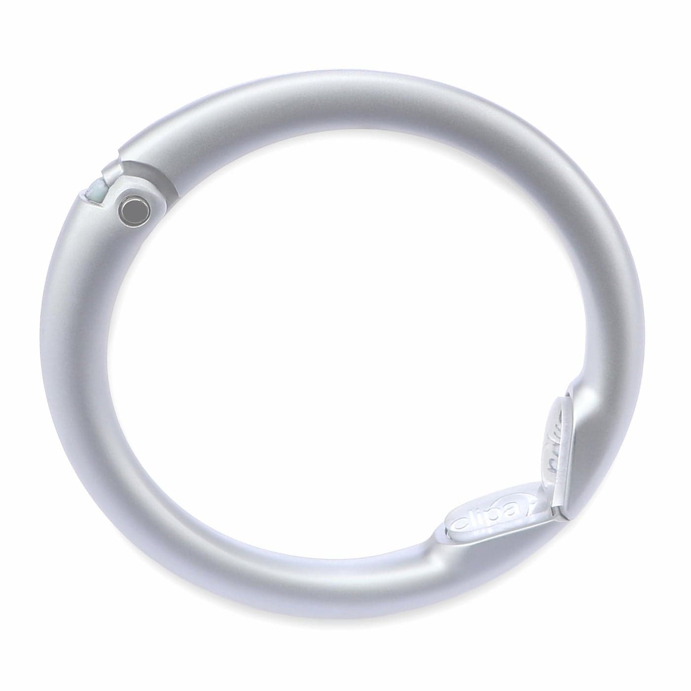 Clipa Bag Hanger – Matte Silver - The Ring That Opens Into a Hook and Hangs In Just 1/2" of Space, Holds 33 lbs., 3 yr. Warranty
