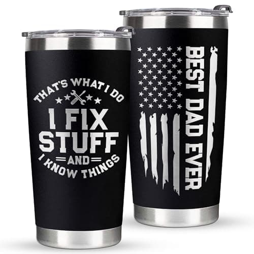 VIWIS Christmas Gifts for Dad, Men - Gifts for Dad from Daughter, Son - Dads Birthday Gift Ideas, Happy Birthday gifts for Dads, Fathers - Best Dad Ever Gift, Best dad Tumbler, 20 Oz dad Cup
