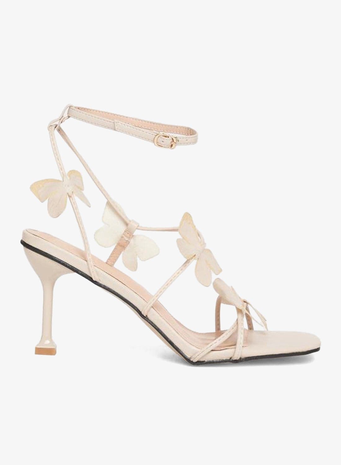 Butterfly Applique Stiletto Heel Sandals