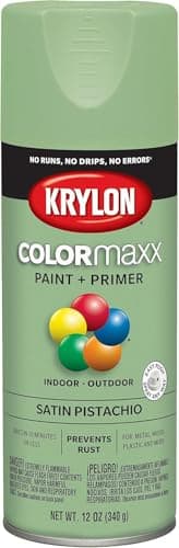 Krylon K05575007 COLORmaxx Spray Paint and Primer for Indoor/Outdoor Use, Satin Pistachio 12 oz