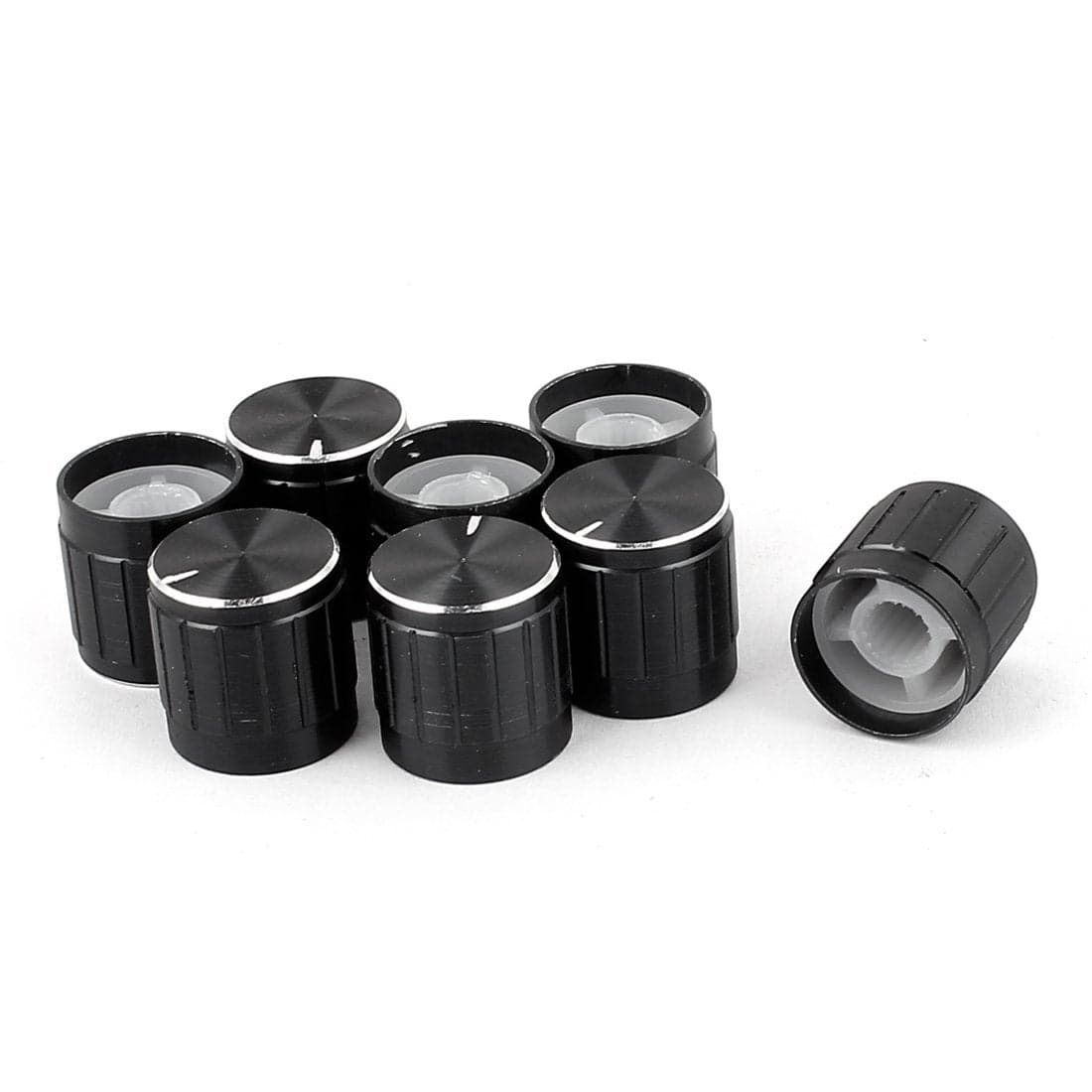 Uxcell a16012700ux0420 8pcs 6mm Hole Dia Metal Lamp Dimmer Rotary Switch Knob Control Black Pack of 8