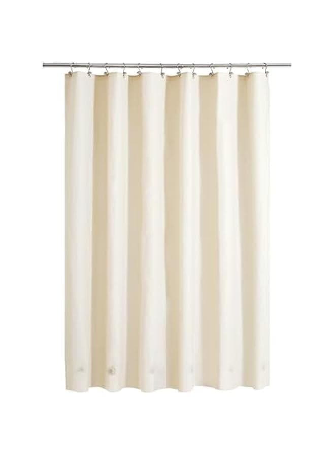 Beige Shower Curtain Liner with 6 Magnets - Waterproof PEVA Shower Liner for Bathroom, 72 x 72 Standard Size, PVC Free, Metal Grommets - Beige, 72x72