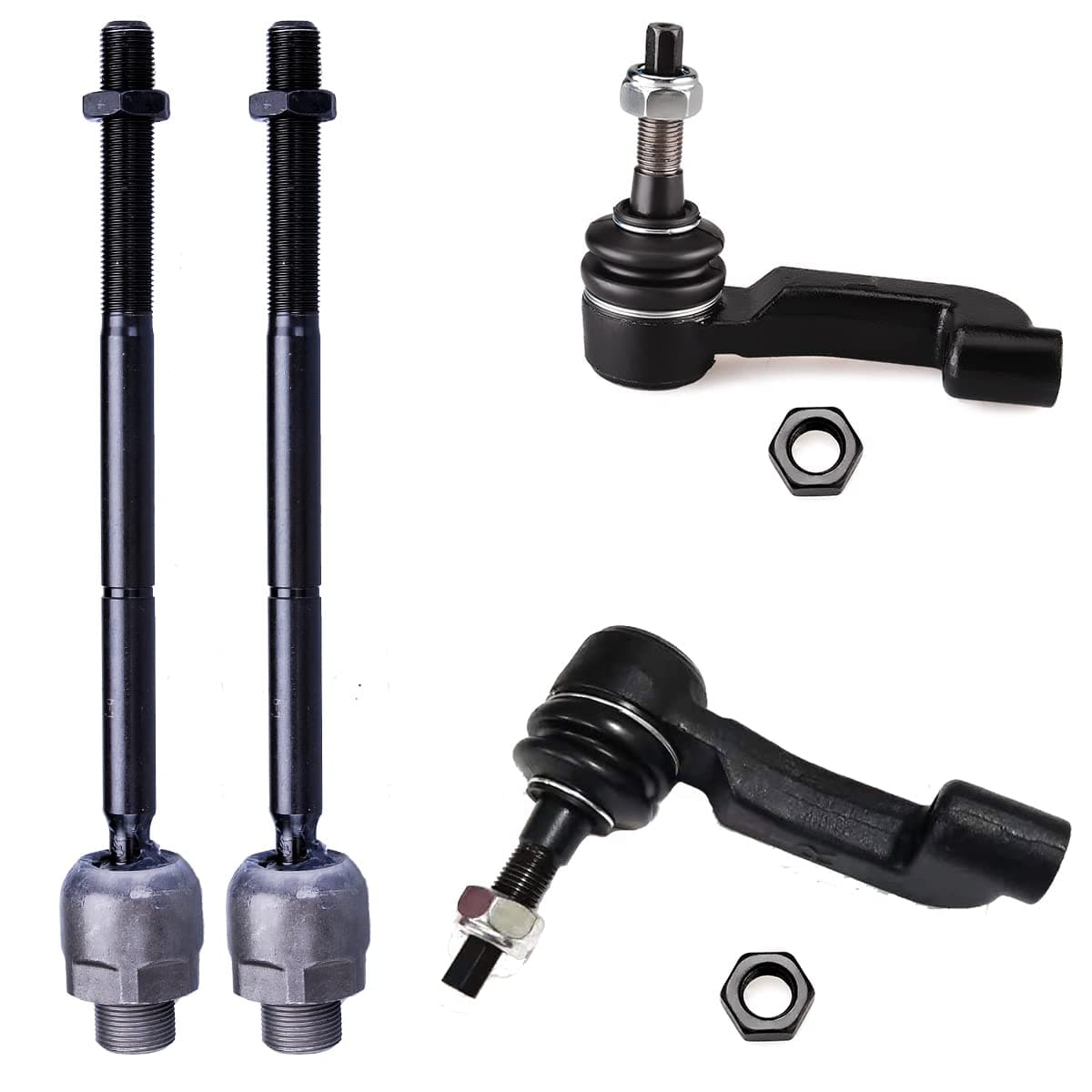4 Pack Tie Rod End Kit Steering Tie Rod End for Jeep Liberty 20022005 2pc EV402 Inner Tie Rod and 2pc ES3535 ES3536 Outer Tie Rod End Kit