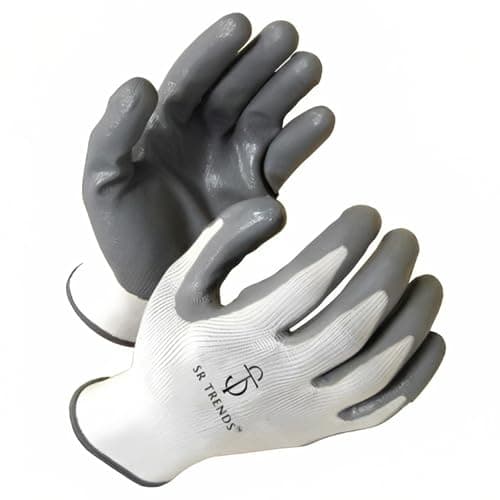 SR TRENDS Nitrile Coated Safety Gloves - Non-Slip, Oil/Abrasion Resistant, Heavy-Duty for Construction, Mechanics, Gardening, Plumbing & Automotive (24 Pair)