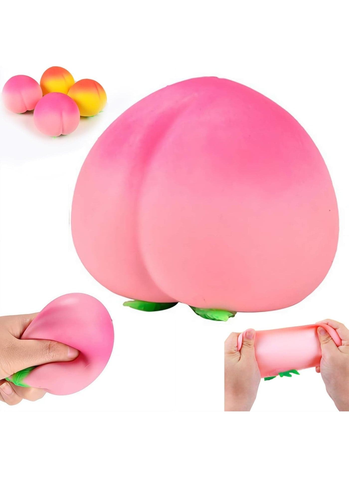 Peach Peach Toys Slow Rising Soft Peach Fruit Toy, Stress Relief Squishy, Stuffed Plush Gift (Pink)
