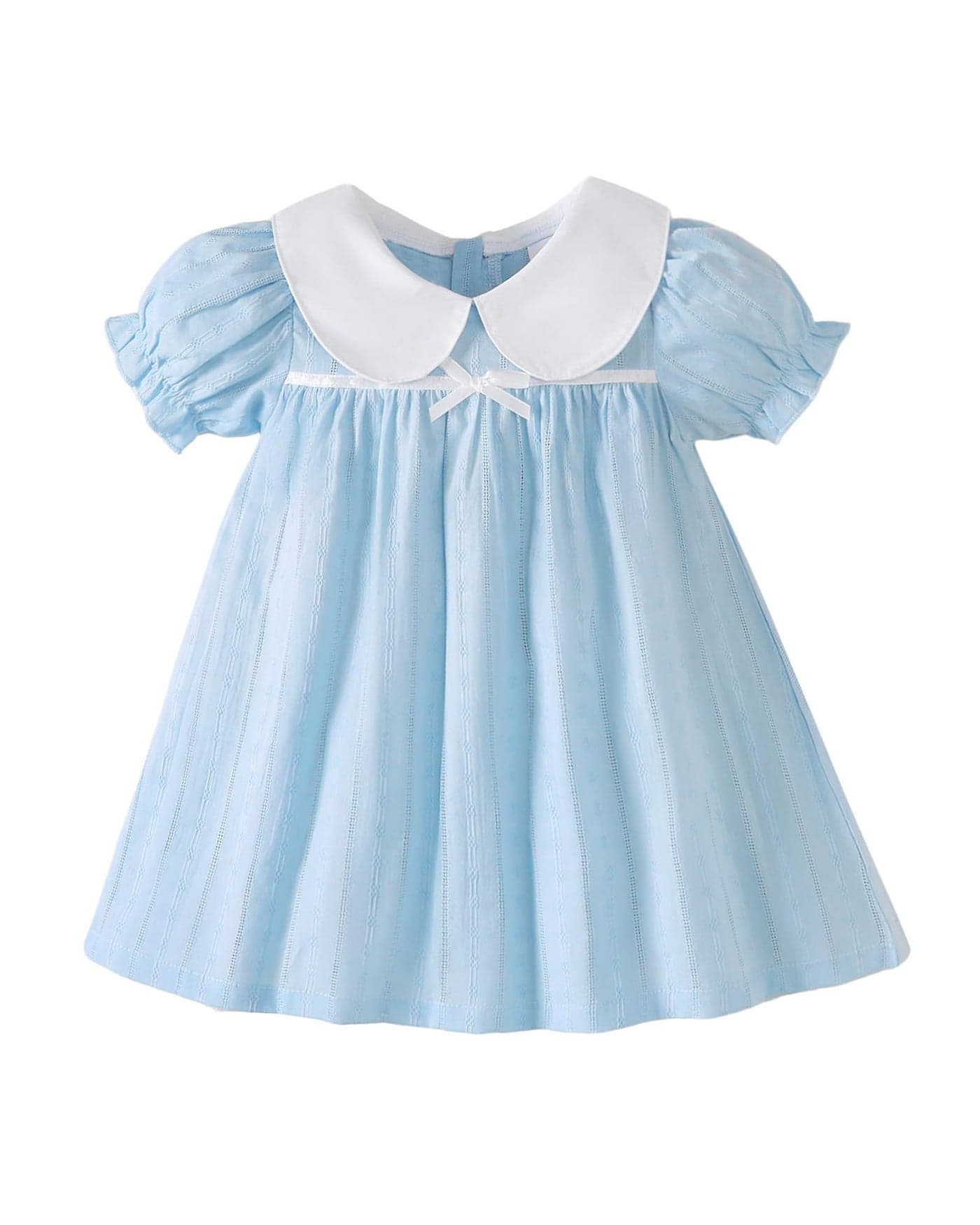 Baby Girl Clothes 6 9 12 Month Girl Clothes Cottage Core Tea Party Short Sleeve Tiered Light Blue Pastel Dress Cute Summer Sun Dresses Beach Outfits
