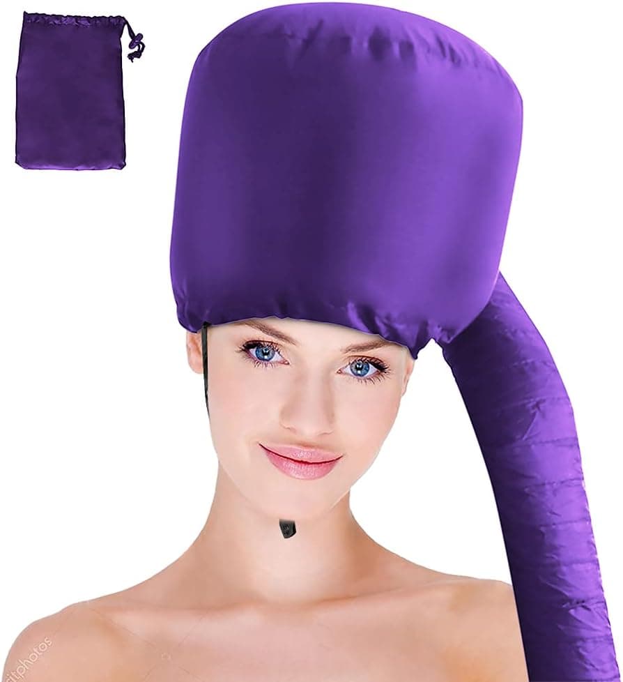 Hair Dryer Bonnet Upgraded Bonnet Hair Dryer with Longer Extended Hose for Easy Styling Curling and Deep Conditioning Purple One Size Fits All