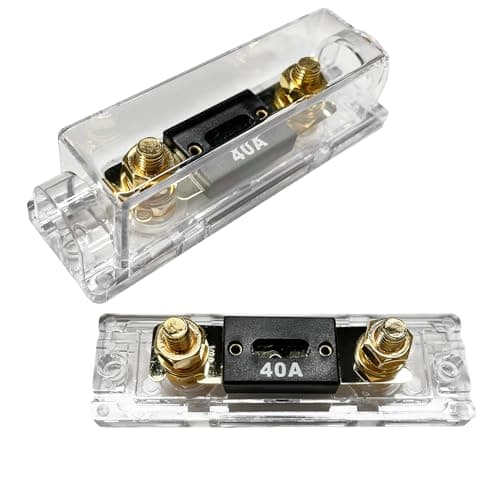 Ohleats 2 PCS ANL Fuse Holder with ANL Fuse, 0/2/4 Gauge AWG in-Line ANL Fuse Holder with 40 Amp Fuse, ANL Fuse & Fuse Holder Block for Alarm Audio Amplifier, Car Accessories (40A)