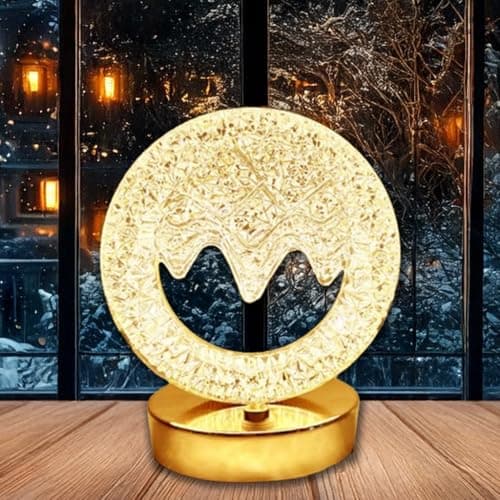 CRAE Mountain Shape Crystal Table Lamp Cordless Luxury with Touch Sensor Control | Desk Night Study Light | Diamond Nightstand | Party Decor