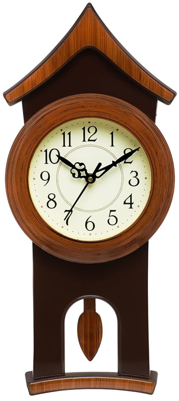 Harbour Analog Latest Stylish New Models Wall Clock with Pendulum for Home Living Room Hall Bedroom (Size Height 40 CM X Width 17.5 CM)- Home Decor Big Size Wall Clock MJ AD 19 GBG 1