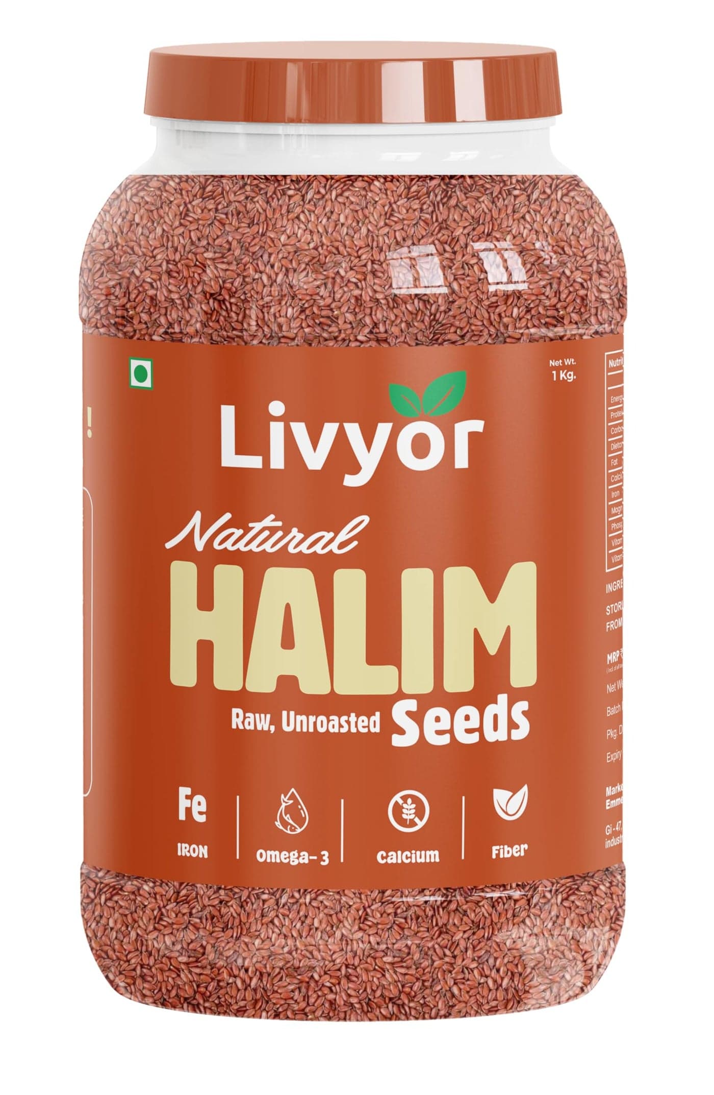Livyor Premium Halim Seeds for eating - 1kg | Aliv seeds | Garden Cress Seeds | High in Fibre | Helps in hair growth | Rich in Omega 3 | Raw and Natural | Immunity Booster Super food
