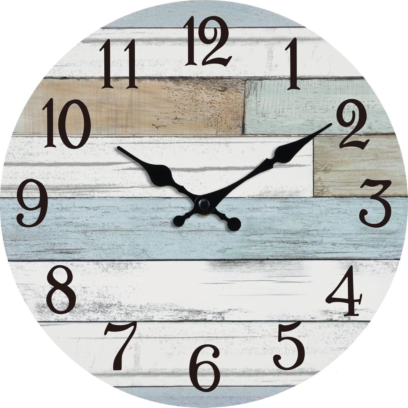 KECYET Wall Clock Battery Operated 8 Inch Silent Non Ticking Coastal Design Country Rustic Retro Decorative for Bathroom Kitchen Living Room Bedroom