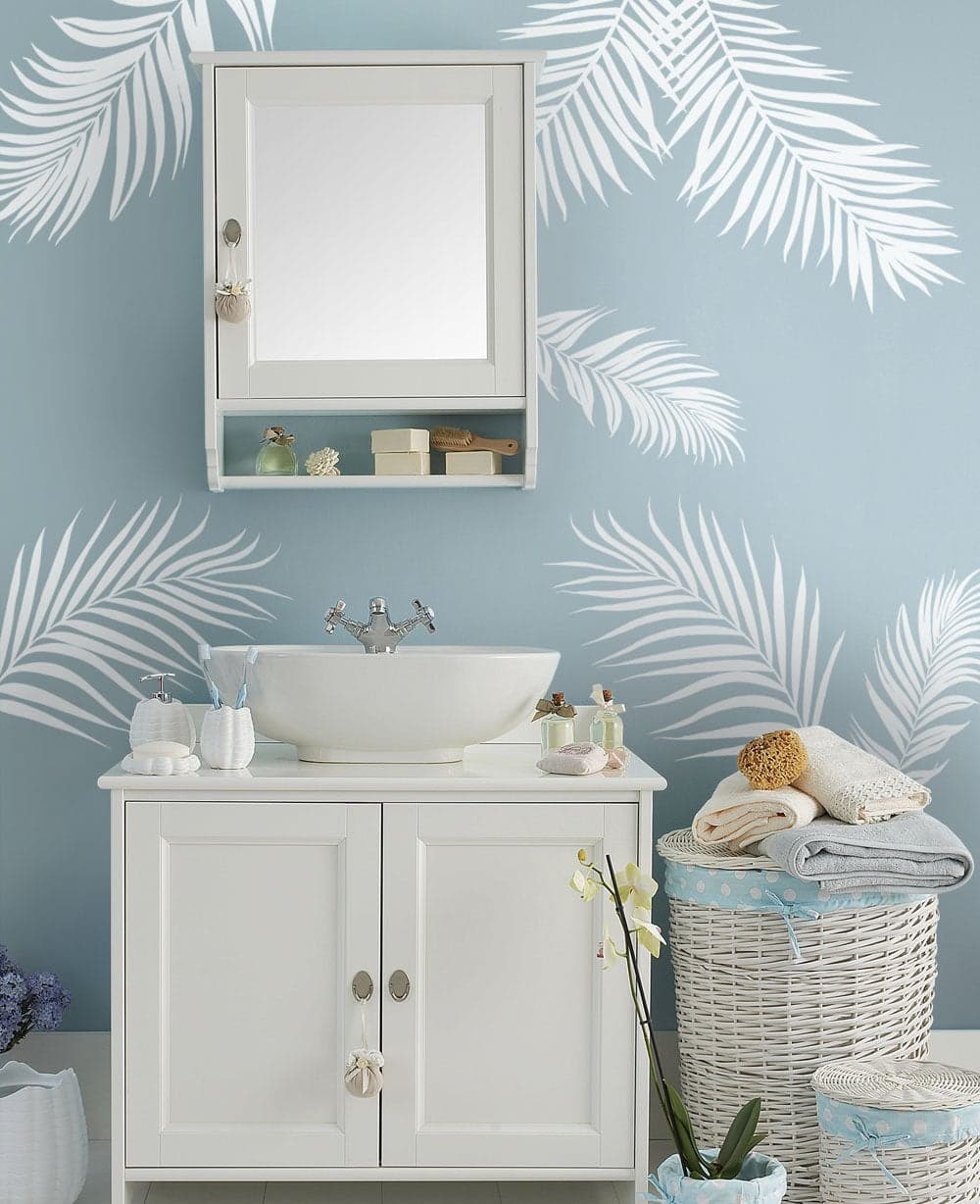 Palm Leaves Wall Decal White by Simple Shapes