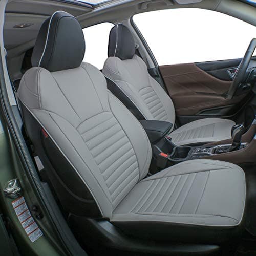 EKR Custom Fit Tucson Car Seat Covers for Select Hyundai Tucson 2019 2020 2021 - Leatherette (Black/Gray)