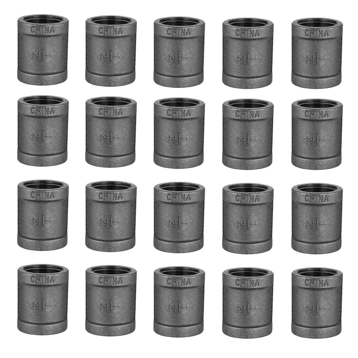 12 Pipe Fitting Coupling Home TZH 20 Pack Malleable Iron Cast Pipe Coupling for Steampunk Vintage Shelf Bracket DIY Plumbing Pipe Decor Furniture 20 12