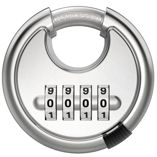 STORE 2508 Stainless Steel Combination Disc Padlock Number Lock (Silver)