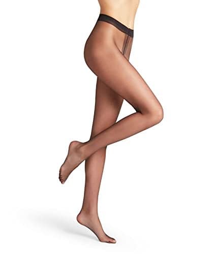 FALKE Women's Shelina 12 Denier Tights, Glossy Finish, Narrow Waistband, Ultra-Sheer Fine Transparent, Nylon, Black (Black 3009), L, 1 Pair