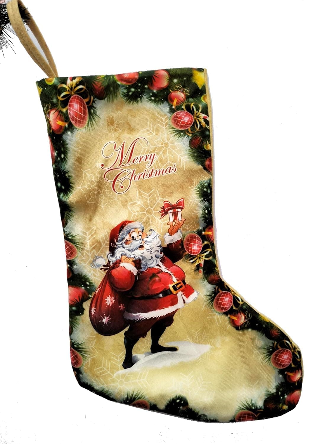 Partunay 1 Pcs Extra Larze Large Christmas Printed Stocking Socks Candy Gift Bag Christmas Xmas Tree Hanging Ornaments Xmas Christmas Decoration Item Christmas Ornaments
