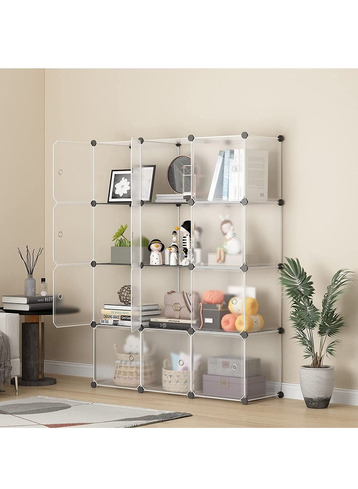 12-Cube Shoe Rack, DIY Plastic Storage Organizer