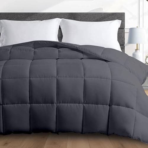 HomeSmart Weighted Comforter, 3X More Fluffy Than A Weighted Blanket, Soft Breathable Fabric, King 20lbs Grey