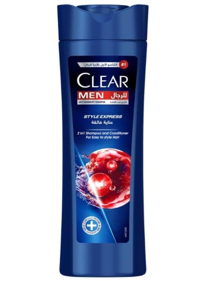 CLEAR 2in1 Shampoo & conditioner for men, anti dandruff shampoo, Style Express, 100% dandruff-free hair^ & nourished scalp, 400ml
