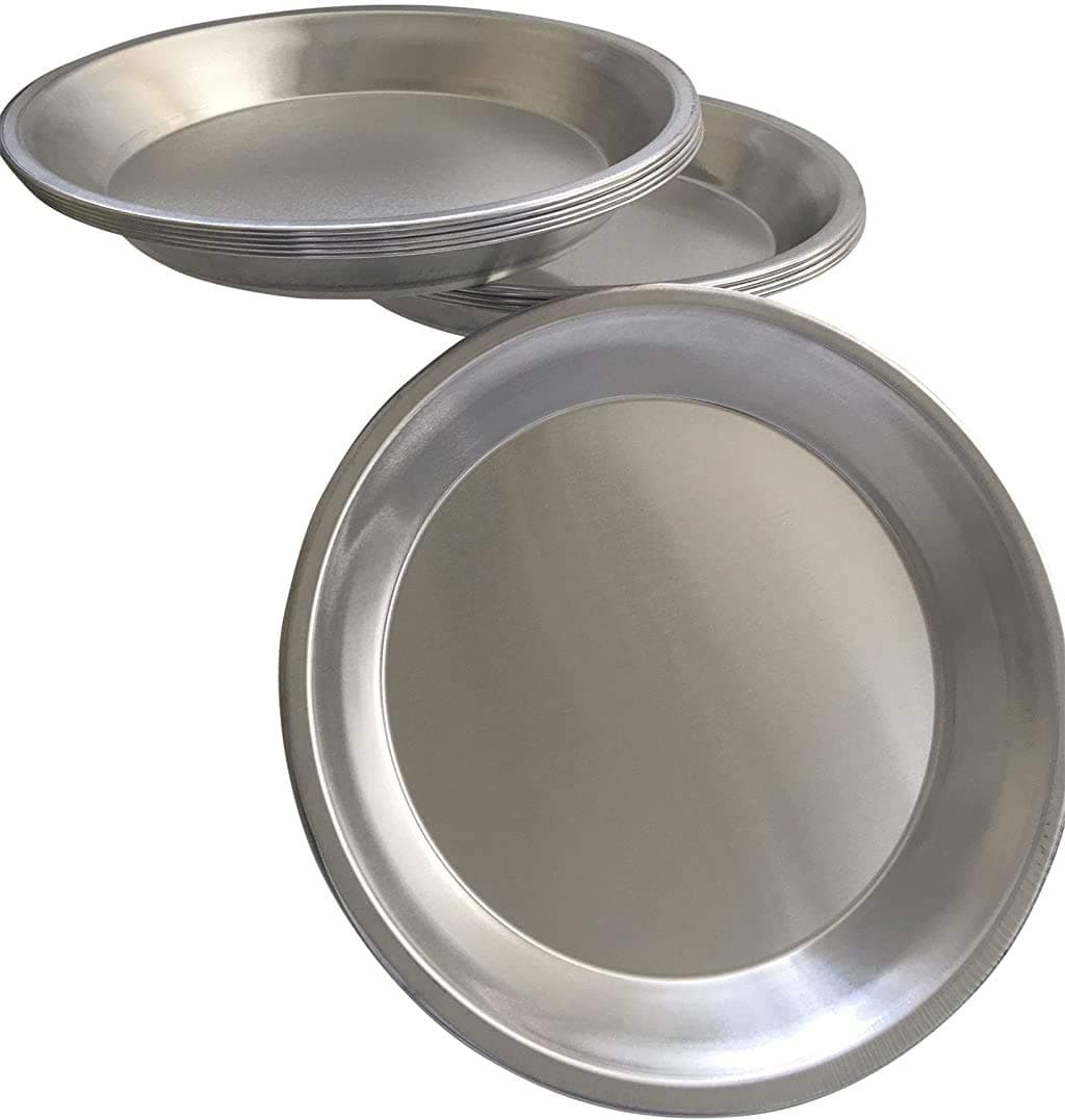 Pie Plate Aluminum Metal 9 Inch pan Set of 10