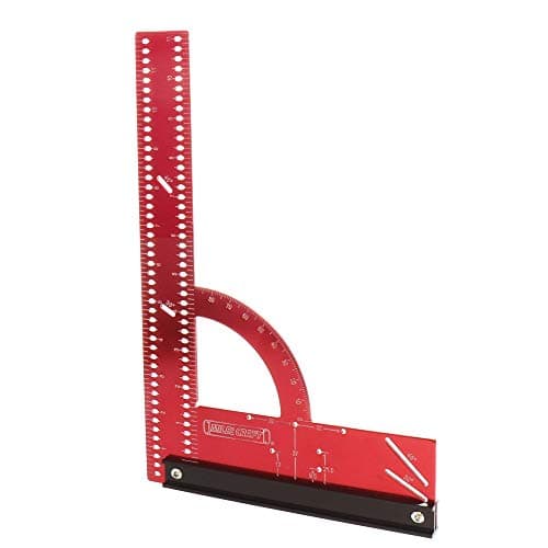 Milescraft 8410 MC-Square300 Imperial Framing Square – 12” x 8” Aluminum Carpenter Square for Woodworking with Removeable Fence