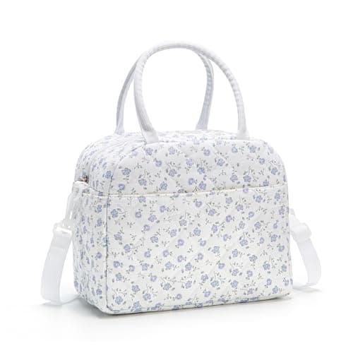 MEXS Lunch Bag for Women Reusable Lunch Box Quilted Puffer Large Capacity Insulated Cooler Tote Bags Work Travel Picnic
