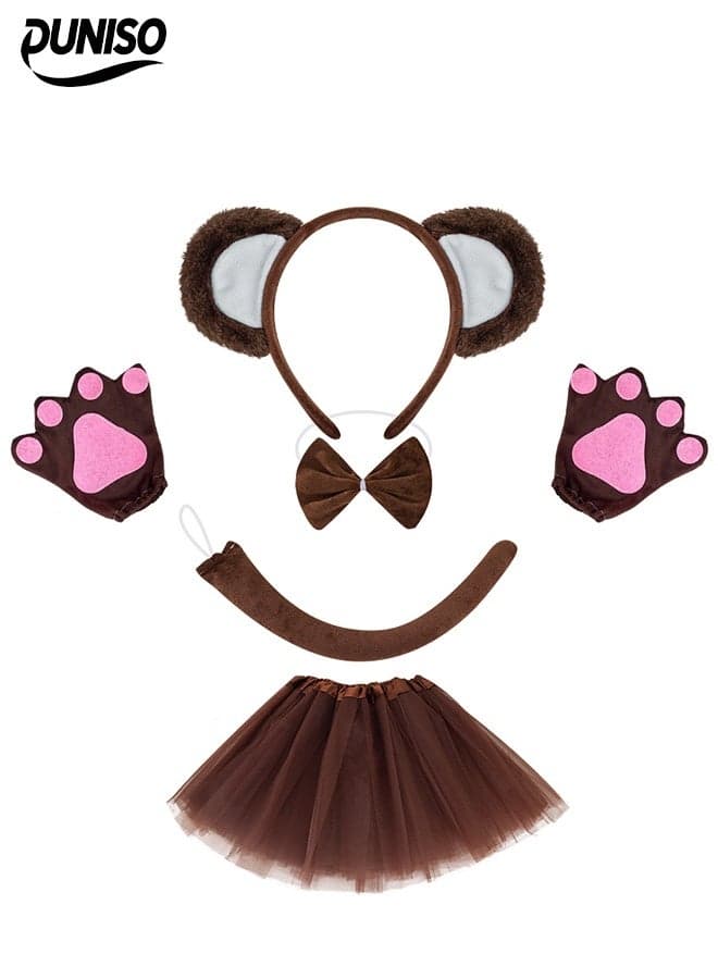 Two Sets Children's Halloween Headband Suit for Kids,Halloween Animal Ears Headband Set,Monkey Ear Headband,Soft and High-quality,for birthdays, Halloween, Christmas, carnivals, costume parties
