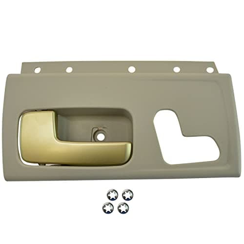 TRQ Front Left Interior Door Handle Beige & Gold Drivers Side Compatible with 2003-2011 Lincoln Town Car