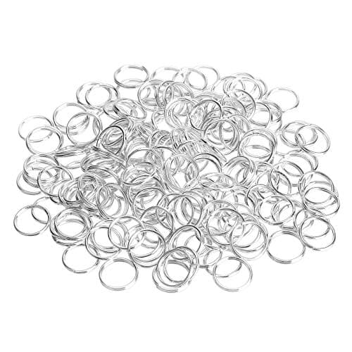 HUIHUIBAO 100 Pieces 10mm Silver Plated Split Rings Smooth Round Edge Key Chain Rings Double Loops Jump Rings for Crafts Making Wind Chimes and Costuming Ornaments