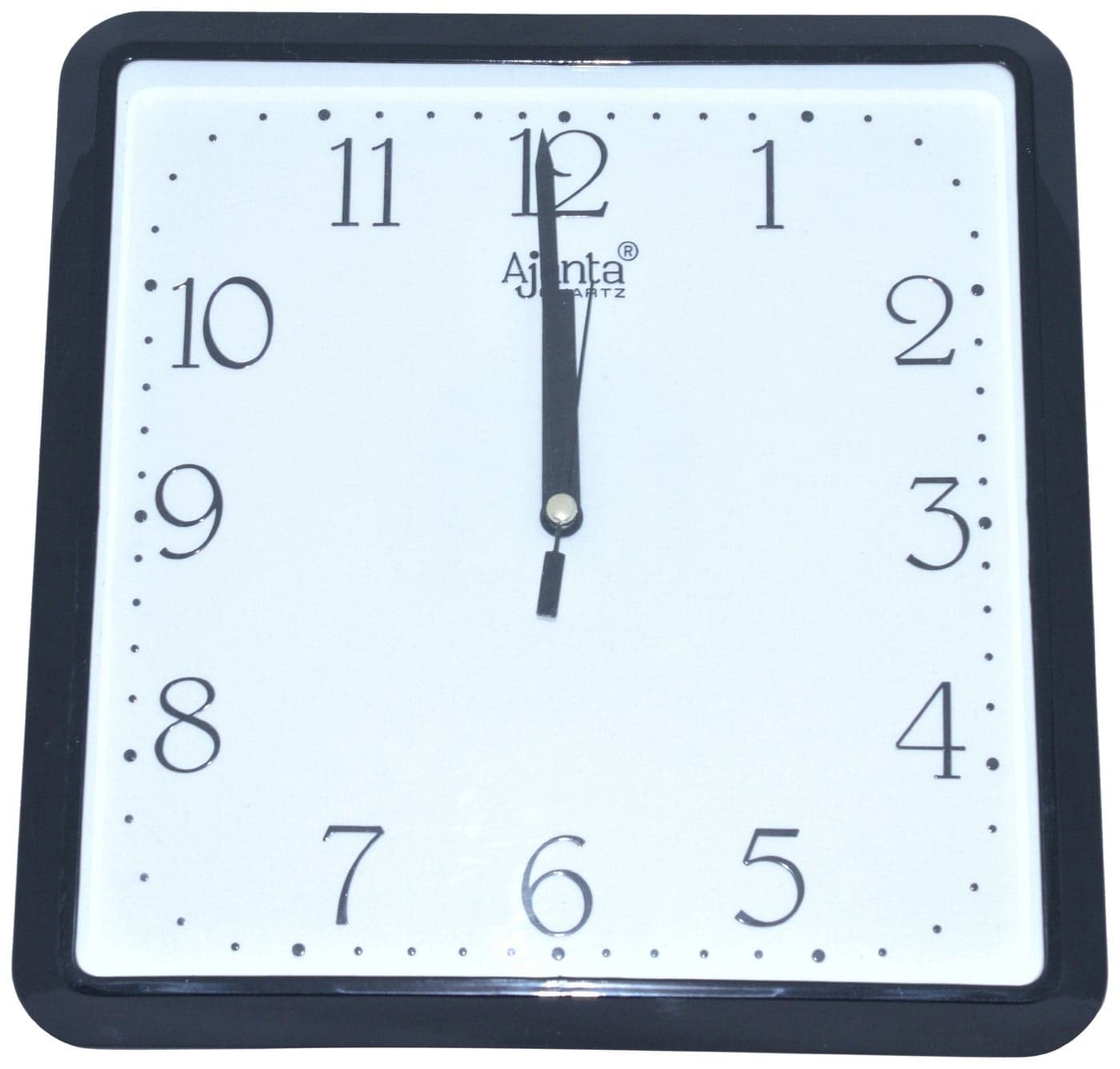 Ajanta Simple Clock (Black, 907), 21.6 cm x 21.3 cm x 3.4 cm