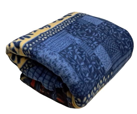 MAMRAJ Single Bed ||Fleece|| Quilt Cover/Duvet Cover/Rajai Cover/Blanket Cover for Winters (60×90 Inches) (GC-Blue)